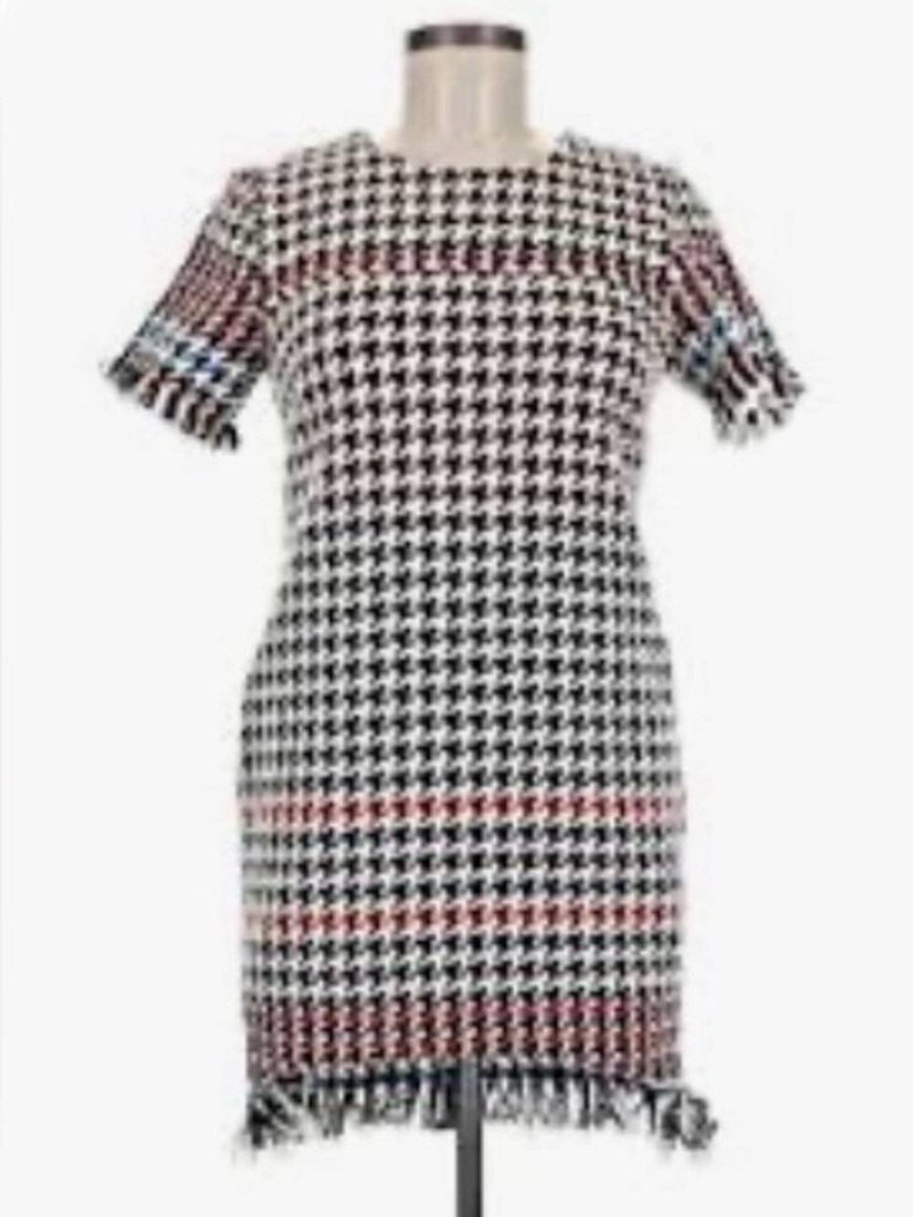 Vilagallo Black and White Sheath Mini Dress